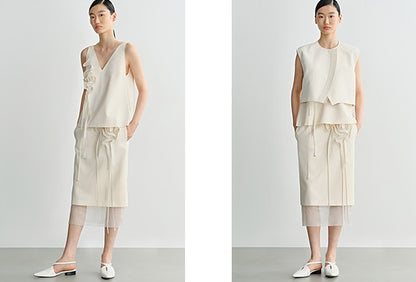 COMME MOI summer  women's fashion patchwork flower skirt - SHALOM.