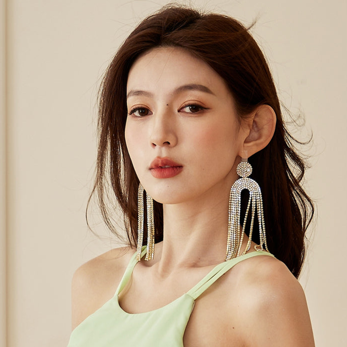 DOLLY Luxury Gold Diamond Chic Tassel Earring-FANNIE