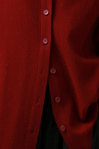 PIAOIN Luxury Old Money Style Wool Shirt Women's Single Breasted Shirt-FERA