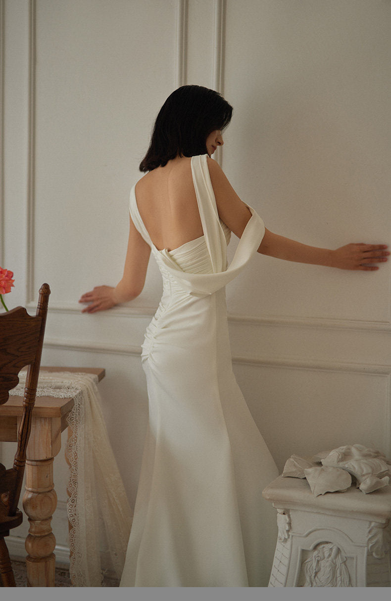 GOUDIN French light luxury vintage bridal evening dress-SANYA.