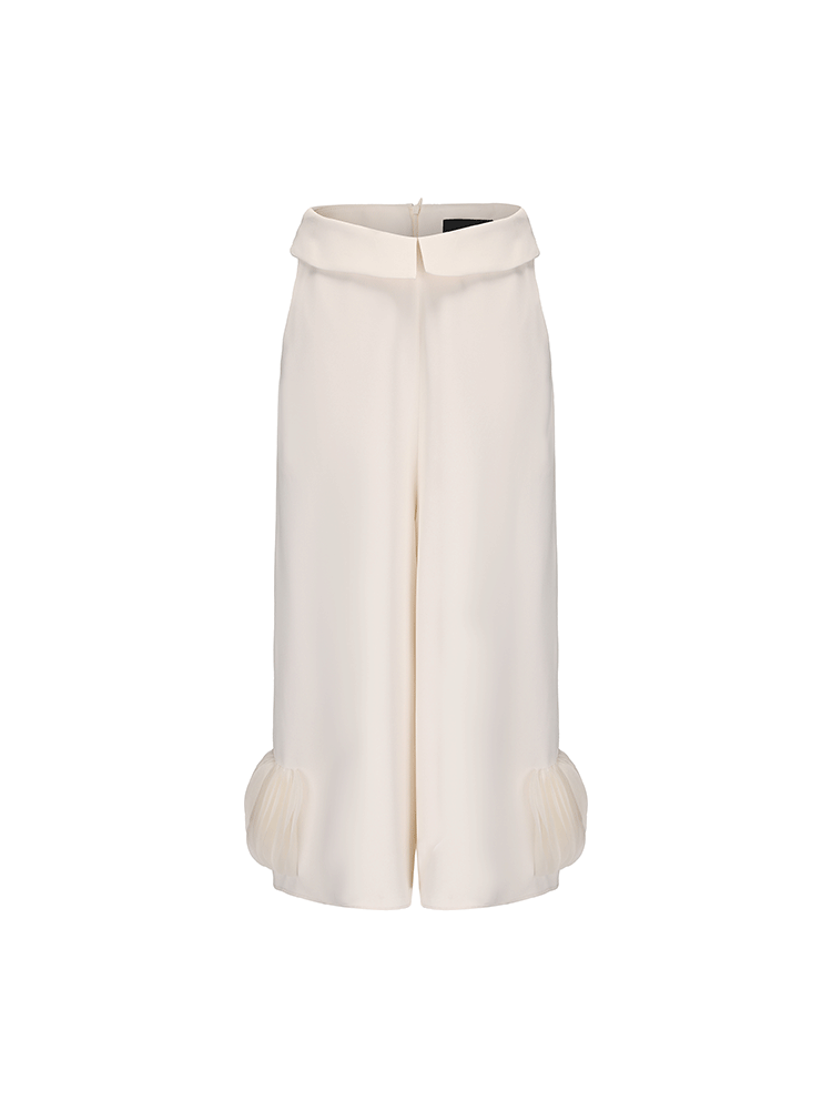 ATELIER MISS LU Cascade Disc Spliced Wide-leg Cropped Pants - PERRY.