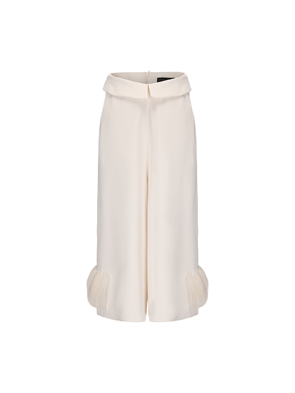 ATELIER MISS LU Cascade Disc Spliced Wide-leg Cropped Pants - PERRY.