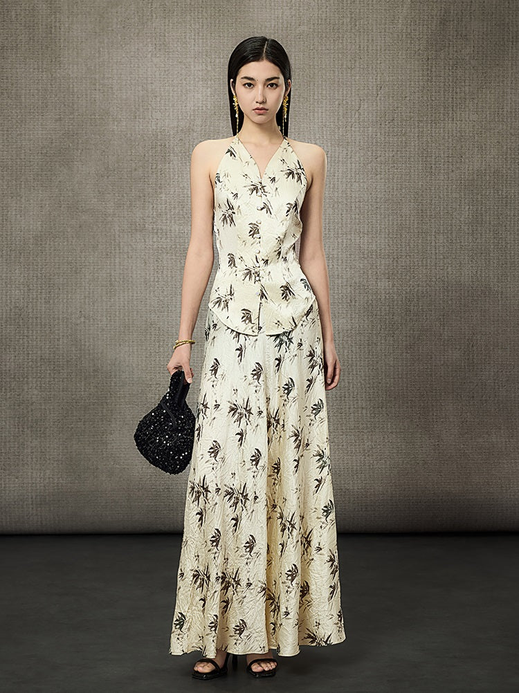 HECO Long Bamboo Leaf Acetate Skirt  - MINIS.