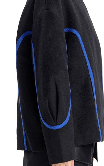 TINY IN Line Cropped Tweed Women's Black Jacket - KENCHO