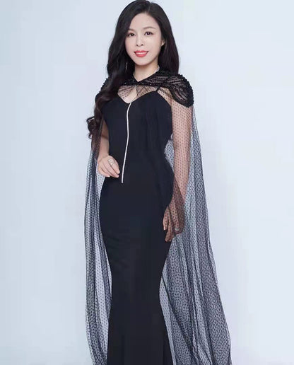 BAISHA Handmade beaded mata outer draped two-piece wedding dress - THRONE.