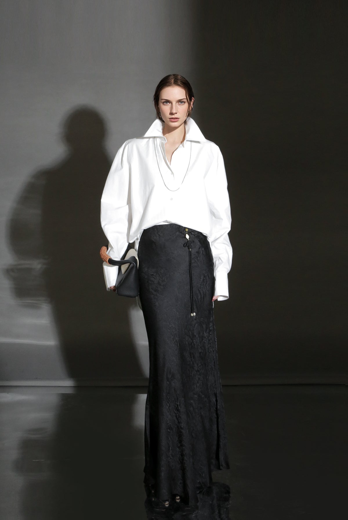 PIAOIN minimalist silhouette commuter shirt oversize versatile loose luxury -COX.