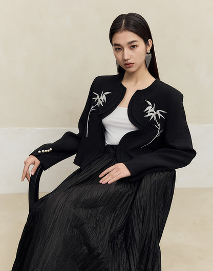 HECO spring embroidery acetate hemp short jacket women - gift.