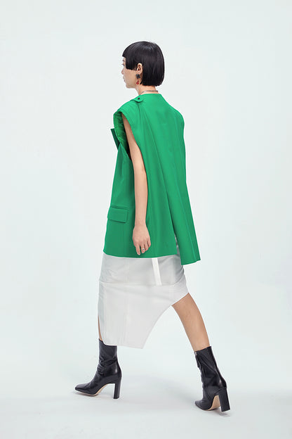 TINY IN misaligned collar silhouette midi vest women's suit -DODO