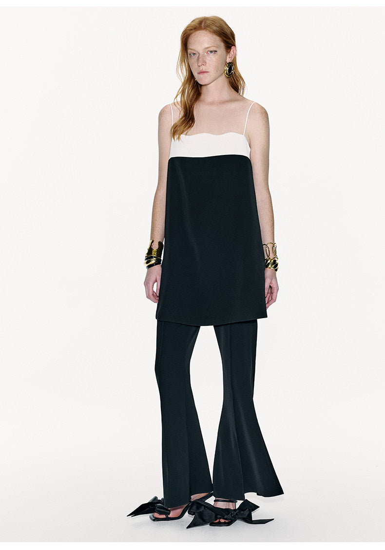 ATELIER MISS LU Contrasting Lines Wrap Around The Slip Dress - SOPHIA.