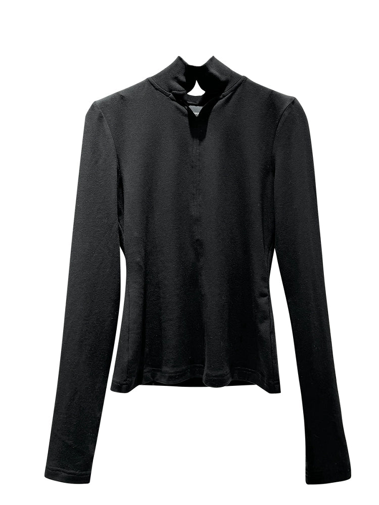 ANNAKIKI casual four-pointed star cut-out slim top-KAIYA