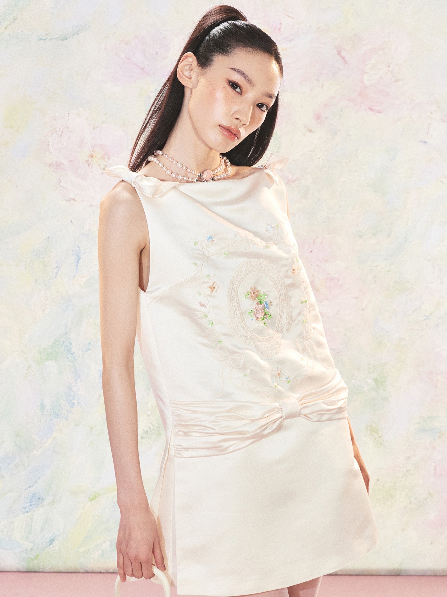 FAME beaded piping embroidered dress - GABRIEL
