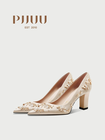 PJJUU beautiful hexiu block heel pumps  - KYE.