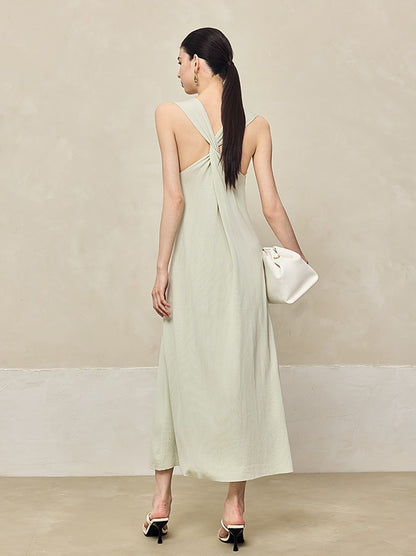HECO Back Cross Midi Sleeveless Dress - SAVIOR.