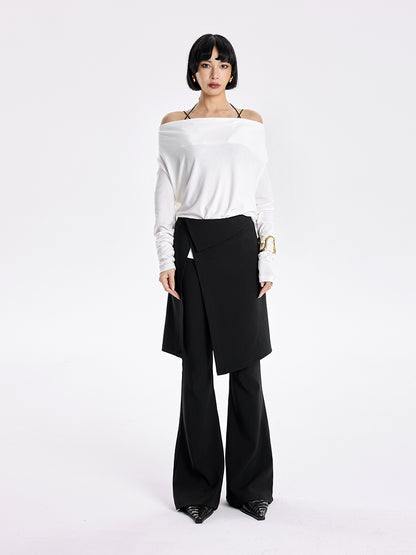 TINY IN Smock Swing Neck Knit T-Shirt Worn Front and Back-ROX.