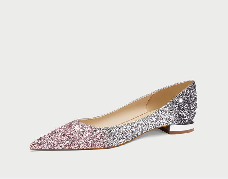 Pjjuu women's ballet flat  mid-heel kitten pointed toe wedding bridal pumps Shoes  - THRONE