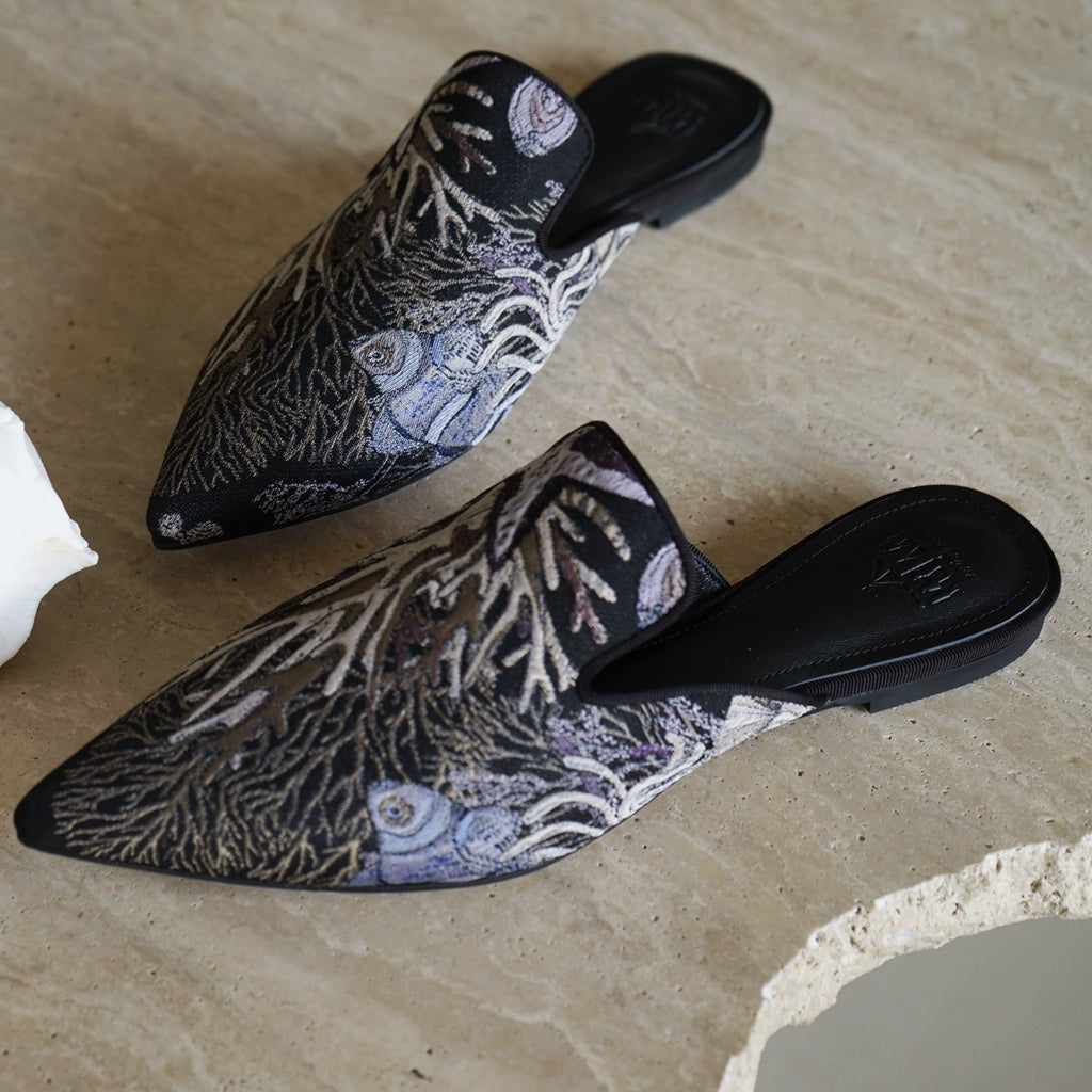 B-FEI women's flat pointed toe slippers-MURA.
