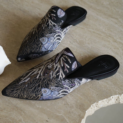 B-FEI women's flat pointed toe slippers-MURA.