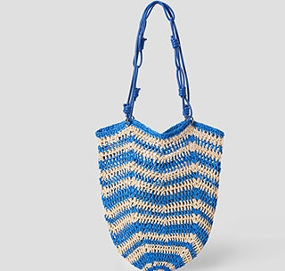 COMME MOI summer contrasting straw handbag - BATHLOMEW.