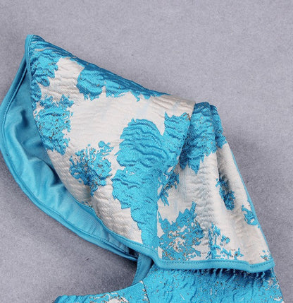 DOLLY Elegant Embroidery Slant Collar One Shoulder Irregular Hem Banquet Dress-ZELNDA