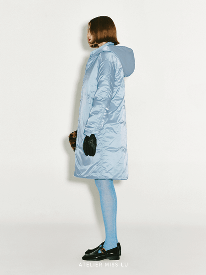 ATELIER MISS LU Glacier Blue Long Hooded Cotton Suit - GRACE