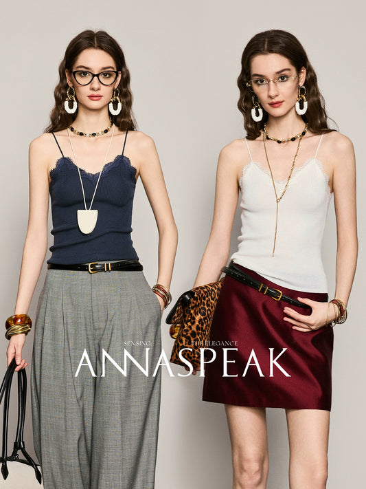 ANNASPEAK  Lace Versatile V-Neck Sling Vest-LAXS.
