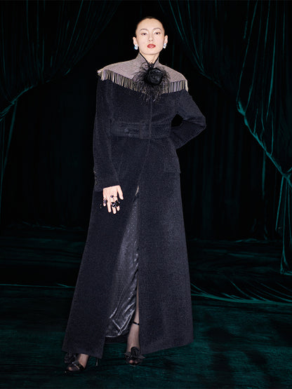 M essential Mackay designer brand water-collar tunic coat - game.