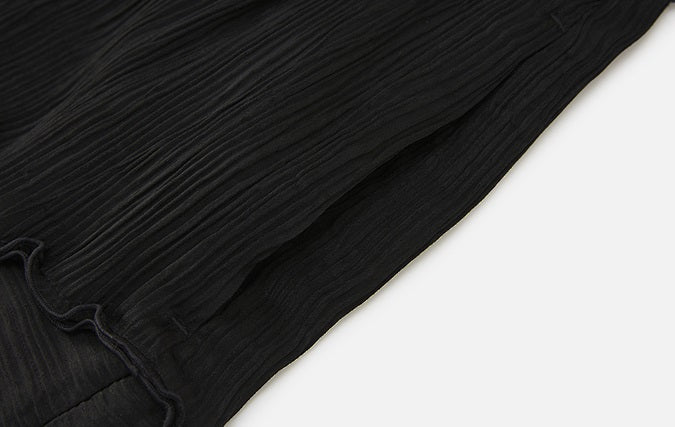 ZHUCHONGYUN black pleated three-dimensional divider tapered trousers-HYSE.