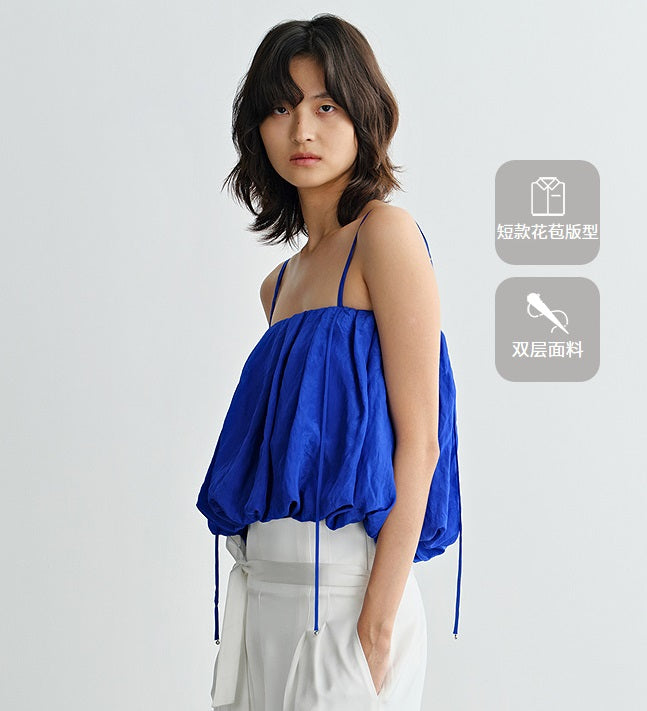 COMME MOI  summer women's bubble short top- ANDREW.