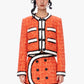 Limited Edition Orange Thick Tweed short Coat jacket blazer - Ioue
