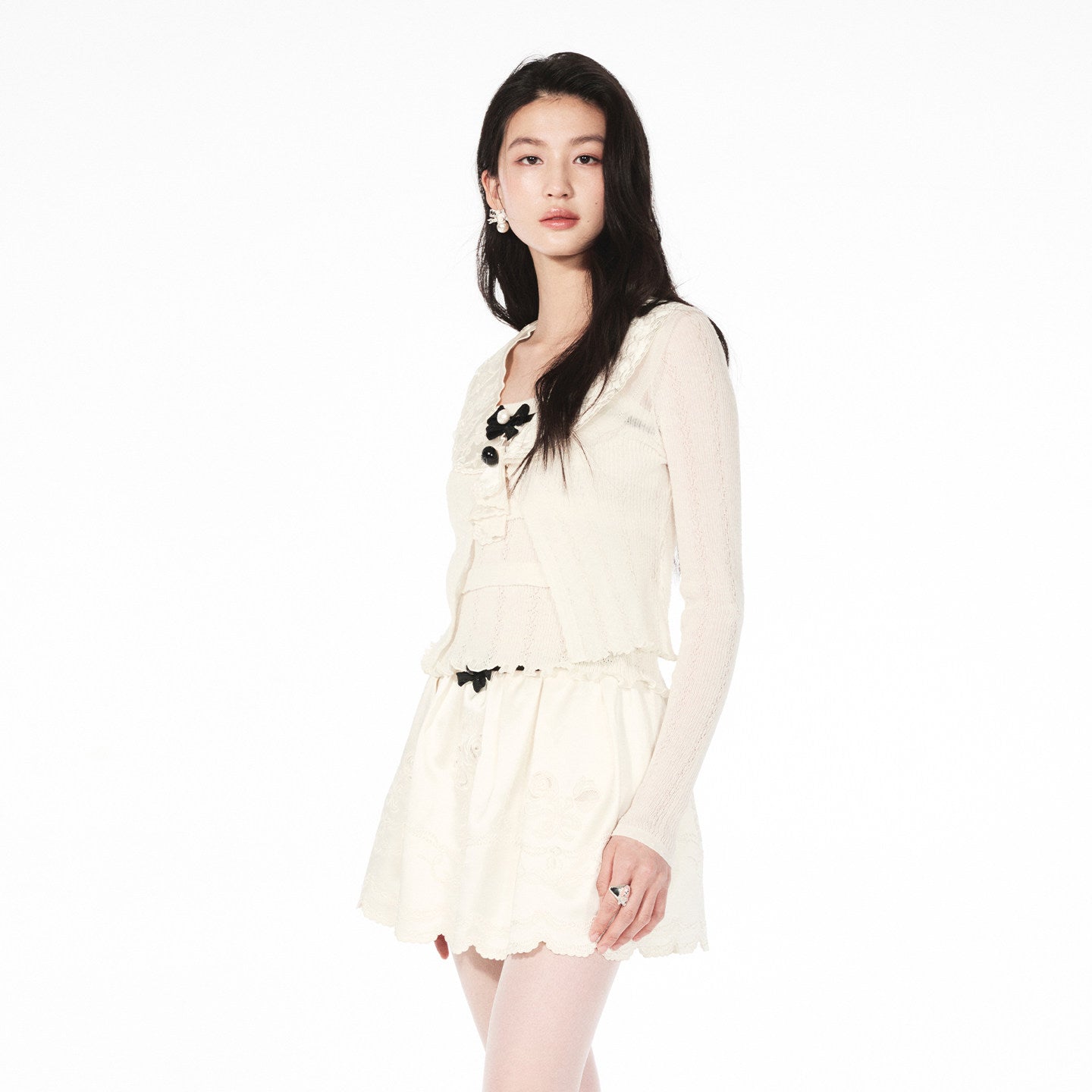 FAME cascading ruffle knit camisole top - ISAAC