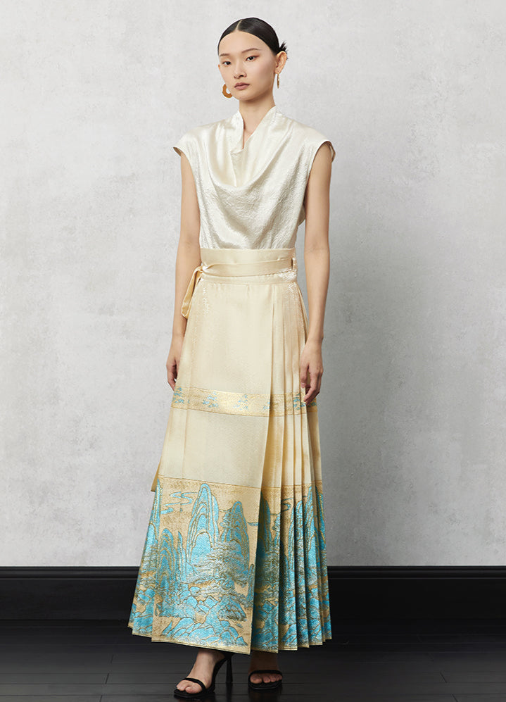 HECO weaving Jinshan jacquard horse face long skirt women - vin.