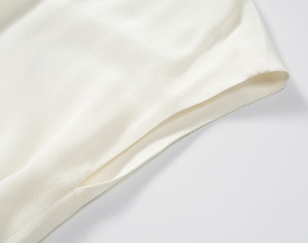 COMME MOI  women's lapel cover sleeve mulberry silk dress - DAVID.