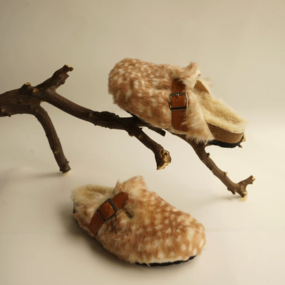 B-FEI fur handmade flat half flip-flops-YUJI.