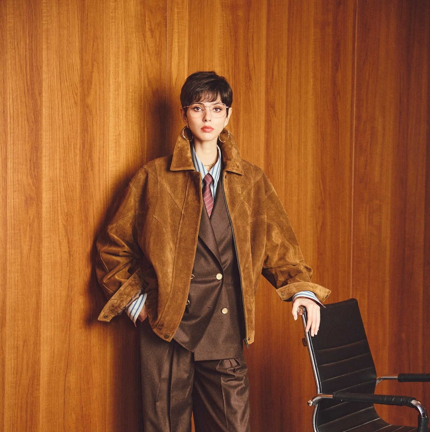 ANNASPEAK ROSSO Red Suit Pants Set-ADIO.