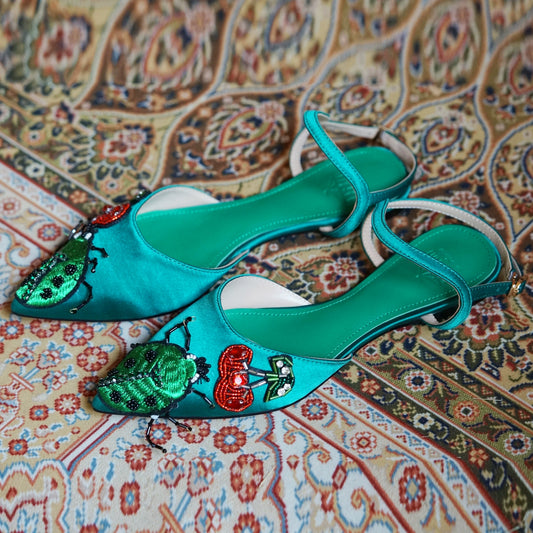 B-FEI Spring/Summer Pointed-Toe Embossed Sandals-POICH.