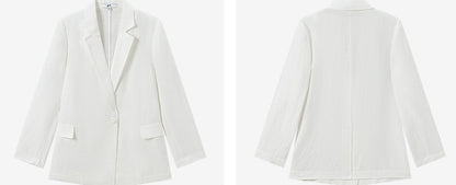 COMME MOI White Commuter Linen Notched Lapel Suit - MESSIAH.