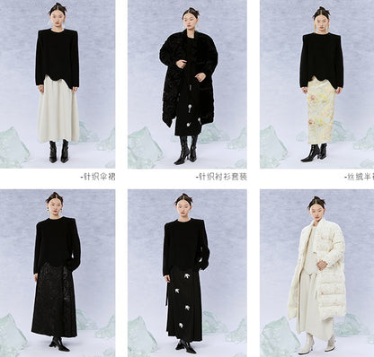 HECO Winter Warm Raccoon Fleece Wool Knitwear Sweater Women - side.