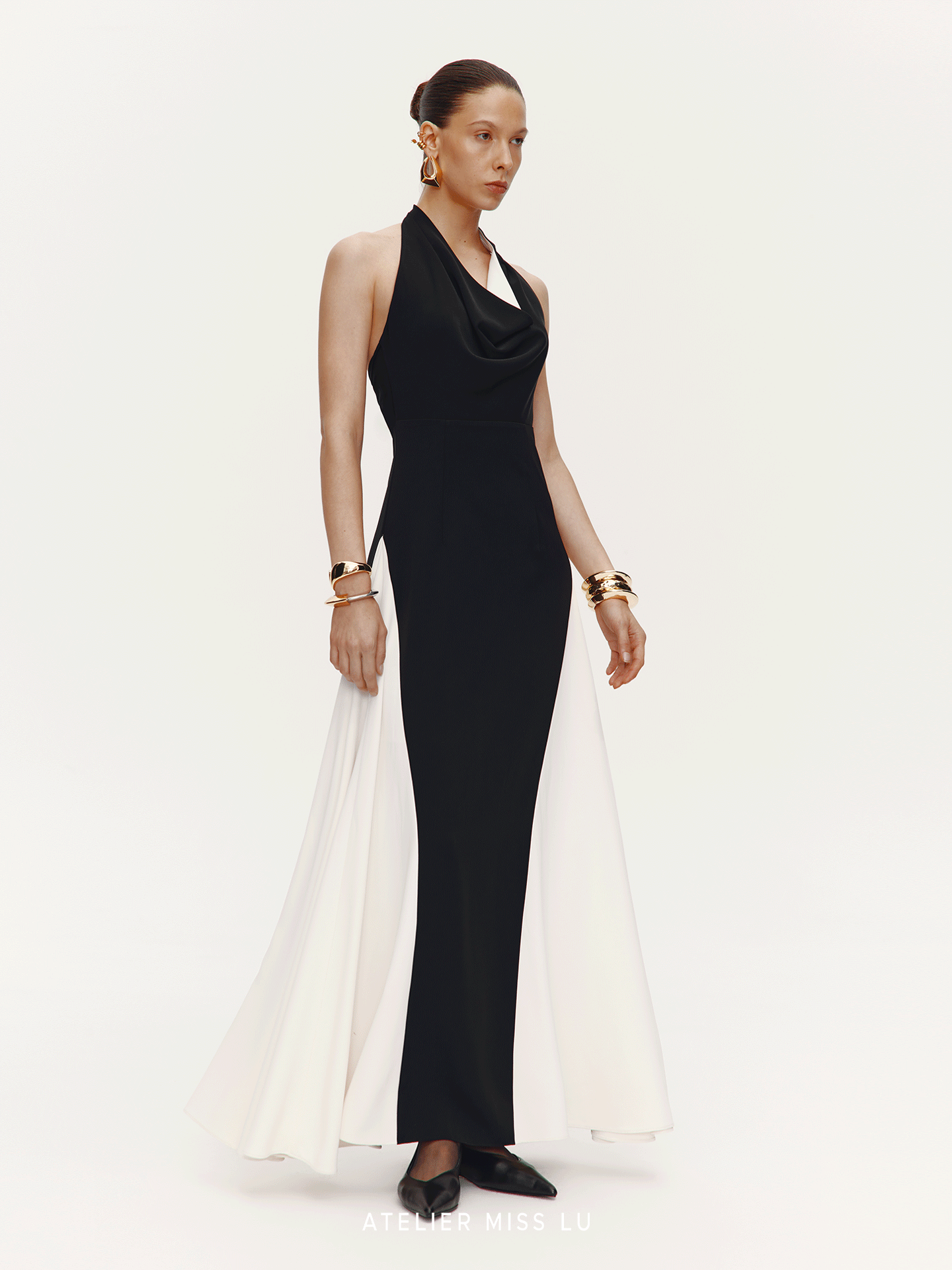 AtelierMissLu Open Back Large Swing Dress Long Skirt - LEVI.