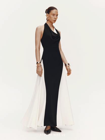 AtelierMissLu Open Back Large Swing Dress Long Skirt - LEVI.