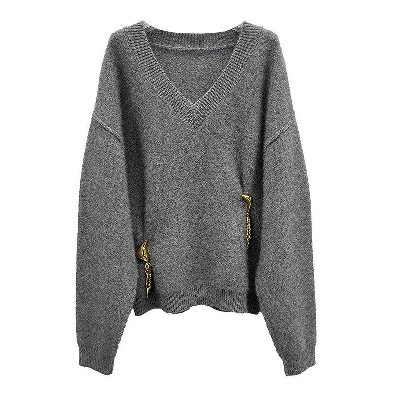JACQUES WEI V-neck Wool Knit Sweater - MEGAN
