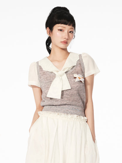 FAME Two Knitted Short Sleeve Top - RICK