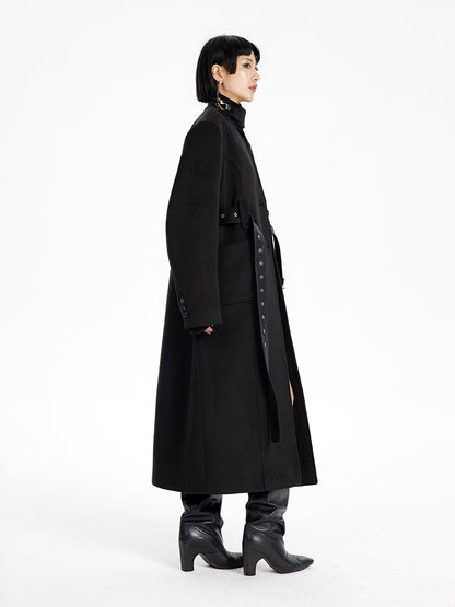 TINY IN  long black woolen coat-DADA