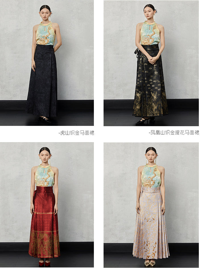 HECO silk tie-dye jacquard vest camisole top women - grat.