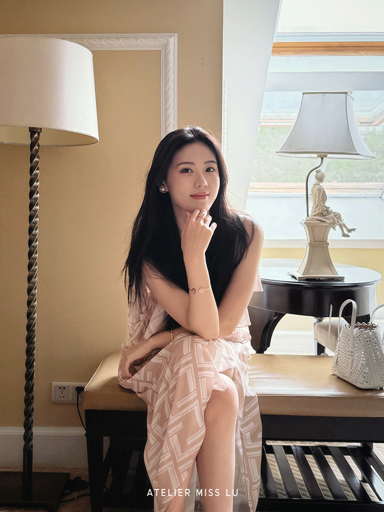 ATELIER MISS LU [Soft Mist Fairy] mulberry silk floating sleeve stand-up dress - TEST