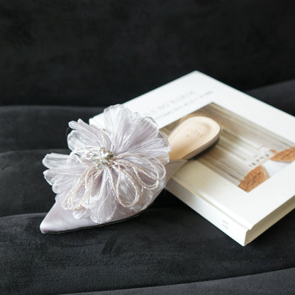 B-FEI flat pearl flower mules-MIYA.