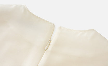 ZHUCHONGYUN crew neck midi cocoon printed dress-KOMACHI.