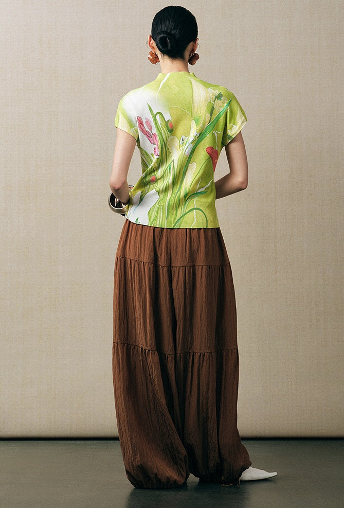 ZHUCHONGYUN loose wide pants and loose turtle neck long sleeve top outfit set-PAPA.