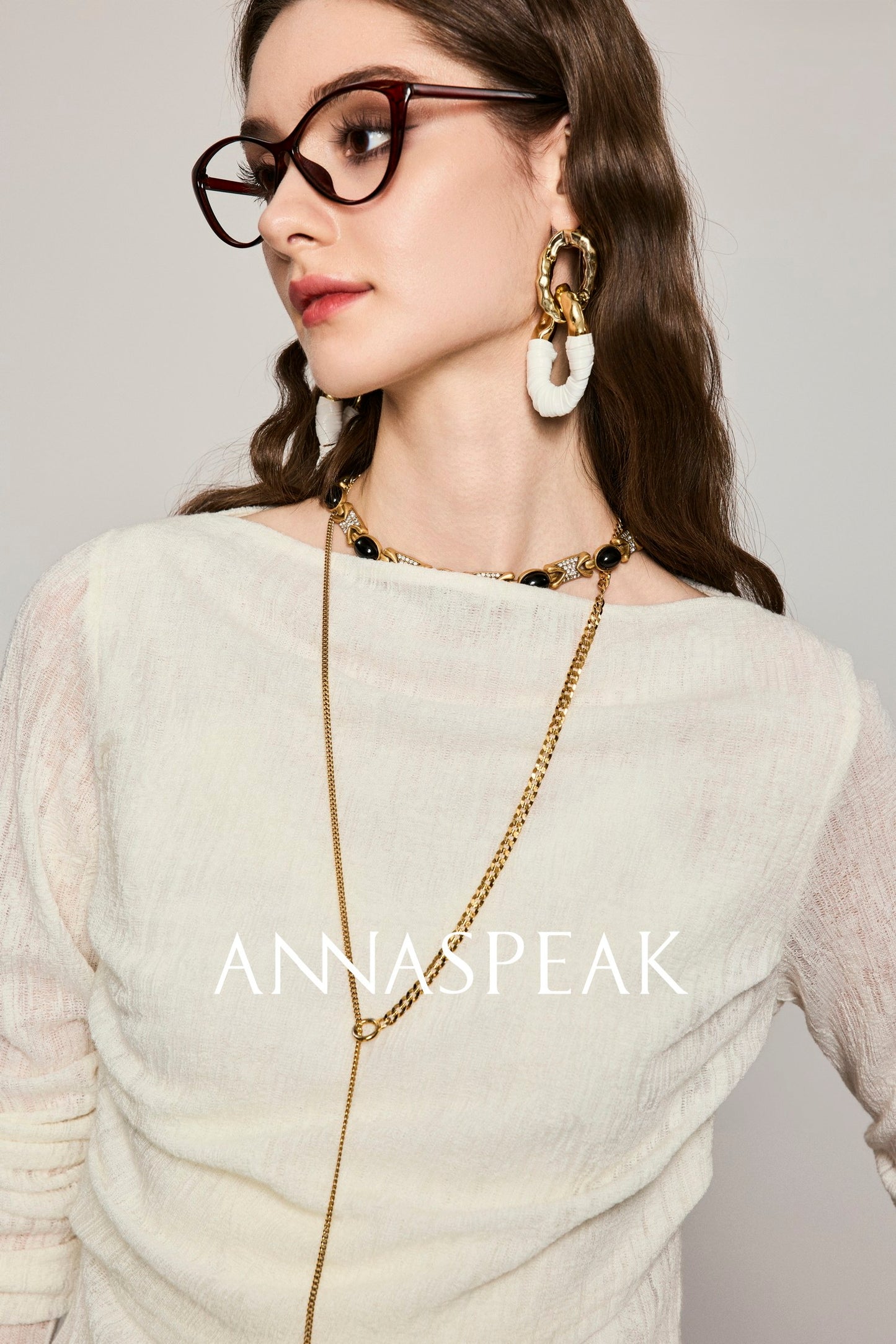 ANNASPEAK  slimming design crewneck knit long sleeved tops-COCO.
