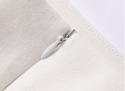 WANGXO | High-Content Premium Cotton Skirt Featuring Metal Loop Belt -RINA