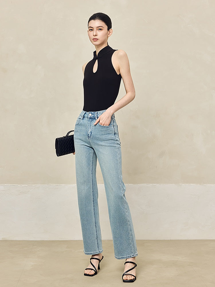 HECO Disc Buckle Knitted Sleeveless Top- ANGLES.